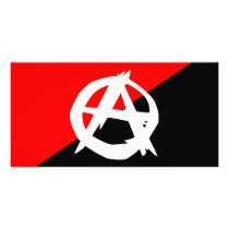 Anarchist Black White and Red Flag Photo Greeting Card