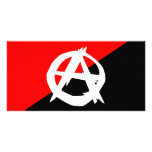 Anarchist Black White and Red Flag Photo Greeting Card