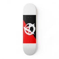 Anarchist Black White and Red Flag Skateboard