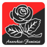 anarchist feminist square stickers