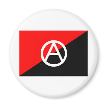 Anarchist flag with A symbol Magnets
