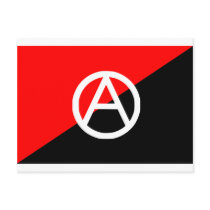 Anarchist flag with A symbol Post Card
