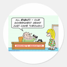 anarchists association government grant sticker