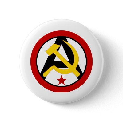 Anarcho-communist logo pinback button by PhilSlattery