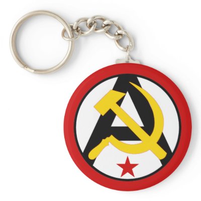 Anarcho-communist logo keychains by PhilSlattery