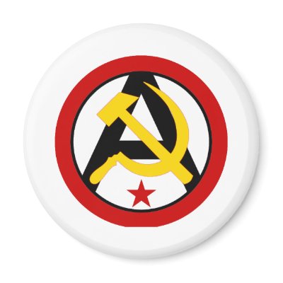 Anarcho-communist logo fridge magnet by PhilSlattery