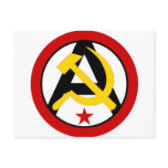 Anarcho-communist logo postcard