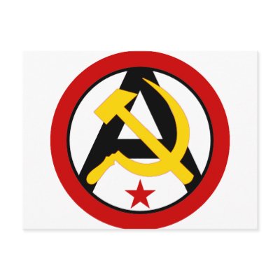 Anarcho-communist logo postcard by PhilSlattery