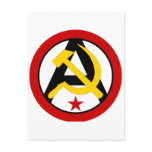 Anarcho-communist logo postcard
