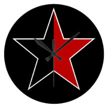 Anarcho Star (black-red) Clock Wanduhren