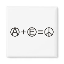 Anarchy + Equality = Peace Fridge Magnets