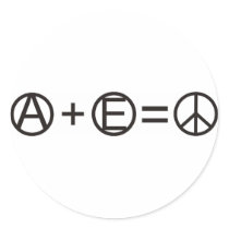 Anarchy + Equality = Peace Round Stickers