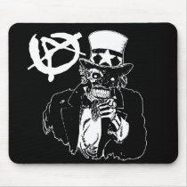 Anarchy Skull Black Mouse Mat