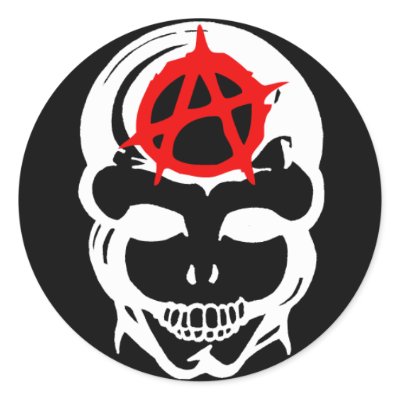 Anarchy Skull Round Sticker by BambiW