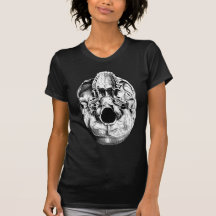 Anatomical Human Skull Base Black & White Tees