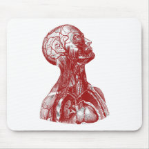 Anatomy Bust Red Mouse Pad