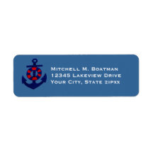 Anchor and Buoy Sailing and Boating Return Address Label