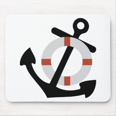 anchor and lifesaver mouse mat by Tomaniac