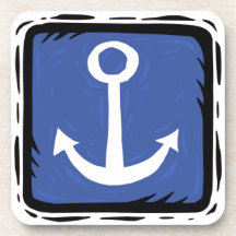Anchor Away design Square coasters
