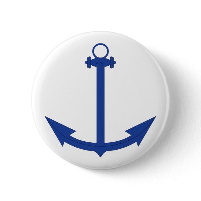 Anchor - Bright Blue - Button by carlj56