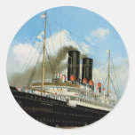 Anchor Line Round Stickers