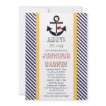 Anchor Nautical Baby Shower Invitations Yellow