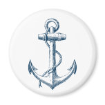 Anchor Nautical Decor Magnet Gift Navy Blue White