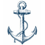 Anchor Nautical Graphic T Shirt Tee Blue White