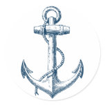 Anchor Nautical Sticker Decor Gift Navy Blue White