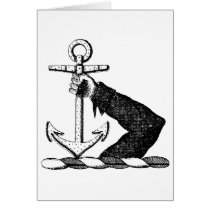 Anchor with Arm Greeting Cards