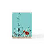 Anchor with fish blank note card
