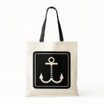 Anchors Away Budget Tote - Black and White Canvas Bags