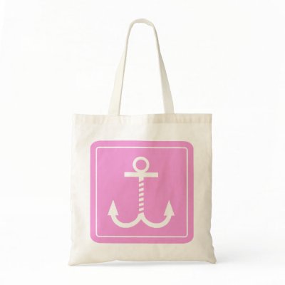 Anchors Away Budget Tote - Pink and White Bags by dezine01bo