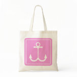 Anchors Away Budget Tote - Pink and White Bags