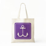 Anchors Away Budget Tote - Purple and White Bag