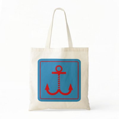 Anchors Away Budget Tote - Red and Light Blue Bag by dezine01bo