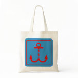 Anchors Away Budget Tote - Red and Light Blue Bag