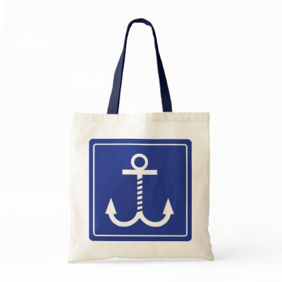 Anchors Away Budget Tote - Royal and White Canvas Bags by dezine01bo