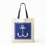 Anchors Away Budget Tote - Royal and White Canvas Bags