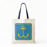 Anchors Away Budget Tote - Yellow and Blue Canvas Bag