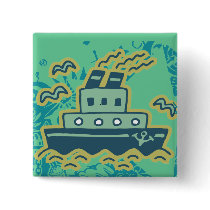 Anchors Away Tugboat Tshirts and GIfts Pinback Button