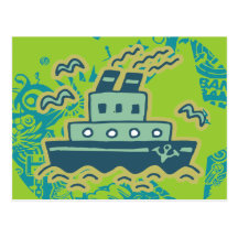 Anchors Away Tugboat Tshirts and GIfts Post Cards