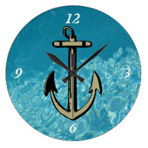 Anchor's Away Water Effect Wallclocks