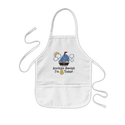 Anchors Aweigh 6th Birthday Kids Apron by BirthdayTeesGifts