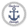 Anchors Aweigh Envelope Seals Round Sticker