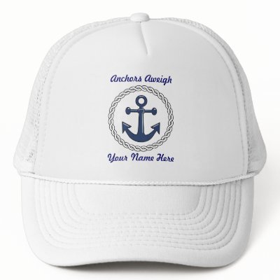 Anchors Aweigh Personalized hat by CruiseReady