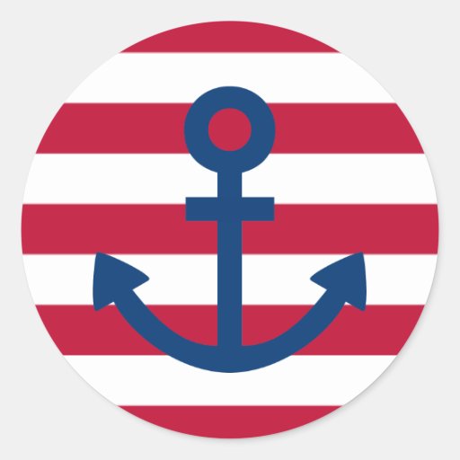 Anchors Aweigh Round Stickers