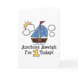 Anchors Aweigh Sailboat 1st Birthday Invitations