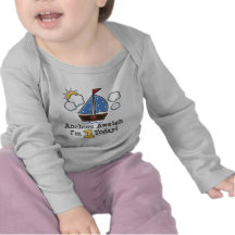Anchors Aweigh Sailboat 1st Birthday Long Sleeve T Tshirt