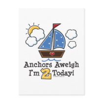 Anchors Aweigh Sailboat 2nd Birthday Invites